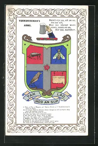 AK Yorkshire, Yorkshireman`s Arms, Tak lad hod an sup, Wappen