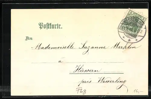 Passepartout-AK Wesserling, Chateau, Bahnhof, Kaiserl. Postamt, Maria Hilf-Kapelle, Kleeblatt