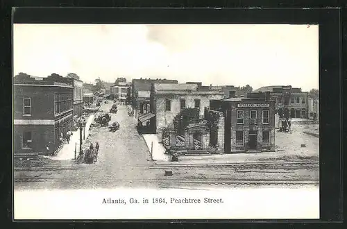 AK Atlanta, GA, Peachtree Street in 1864 Billiard Saloon
