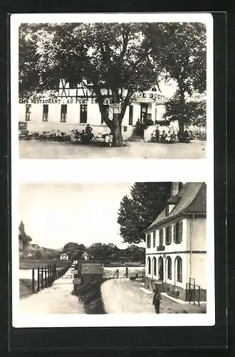AK Neuf-Brisach, Pont du Rhin et Douanes Francaise, Hotel-Restaurant au Pont du Rhin