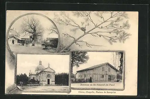 AK Saint-Vincent-de-Pau, Berceau, Strassenpartie, Kirche