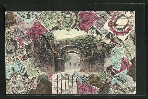 AK Bexham, Alter Torbogen, Britische Briefmarken