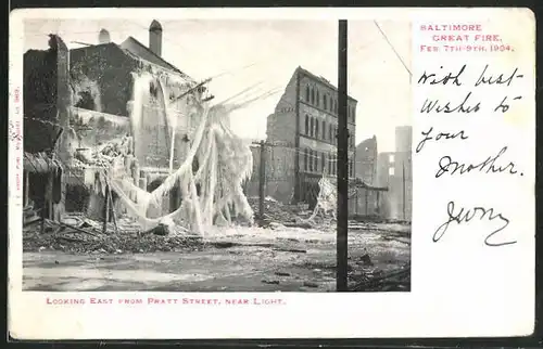 AK Baltimore, MD, looking east from Pratt Street, vereistes Haus 1904