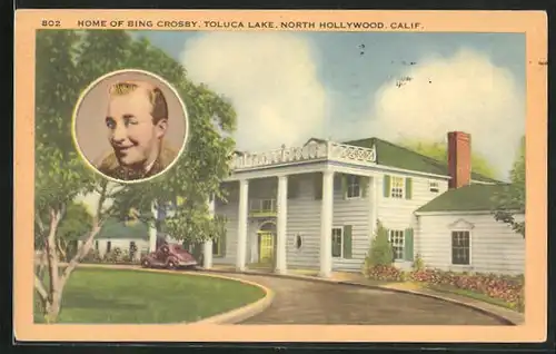 Künstler-AK North Hollywood, CA, Home of Bing Crosby, Toluca Lake