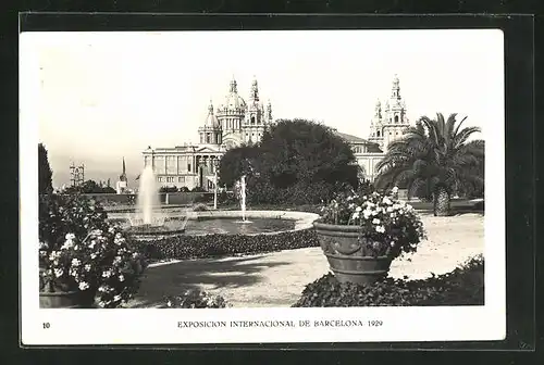 AK Barcelona, Exposicion Internacional 1929, Agua y Flores