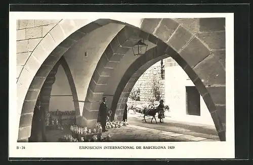 AK Barcelona, Ausstellung, Exposicion Internacional 1929, Pueblo Espanol, Arcos de Sos