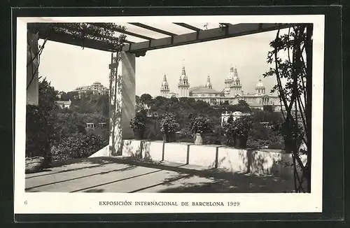 AK Barcelona, Exposicion Internacional 1929, Palacio Nacional desde la Rosaleda