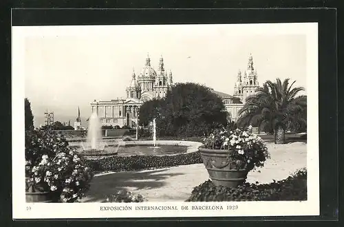 AK Barcelona, Exposicion Internacional 1929, Agua y Flores