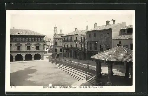 AK Barcelona, Exposicion Internacional 1929, Pueblo Espanol, Un aspecto de la Plaza Mayor