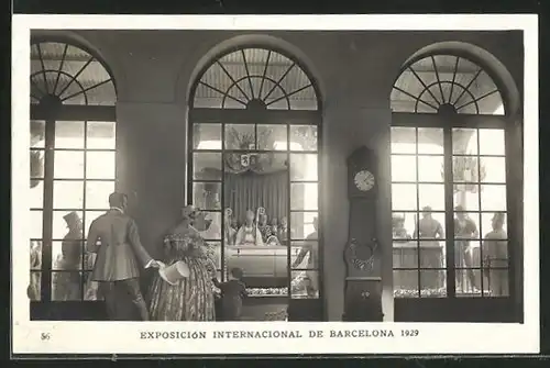 AK Barcelona, Exposicion Internacional 1929, Palacio Nacional, Primer Ferrocarril de Espana teatrino