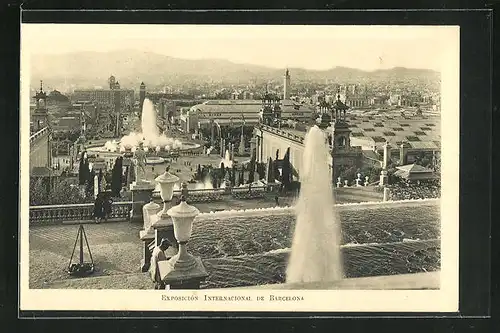 AK Barcelona, Exposicion 1929, Vista desde el Palacio Nacional