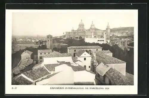 AK Barcelona, Exposicion 1929, Pueblo Espanol, Barrio andaluz y Monasterio Romanico