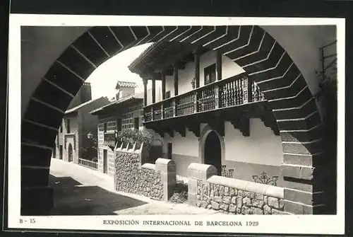 AK Barcelona, Exposicion 1929, Pueblo Espanol, Calle de Caballeros