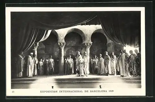 AK Barcelona, Esposicion Internacional 1929, Palacio Nacional, Consagracion de la iglesia de San Juan de Banos, teatrino