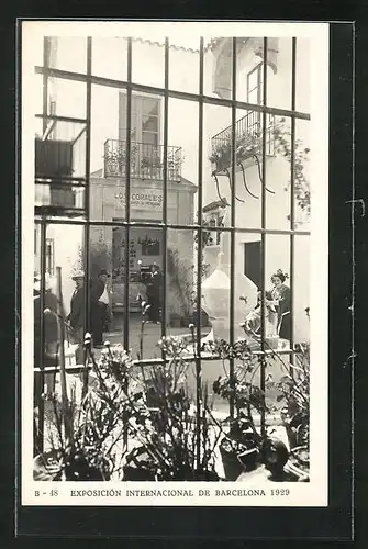 AK Barcelona, Exposición Internacional 1929, Pueble Espanol, Plaza de Penaflor, Los Corales