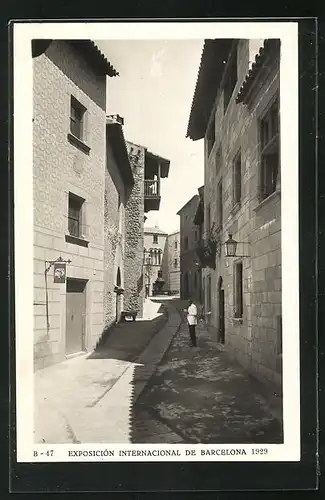 AK Barcelona, Exposicion Internacional 1929, Pueblo Espanol, Calle de Mercaderes