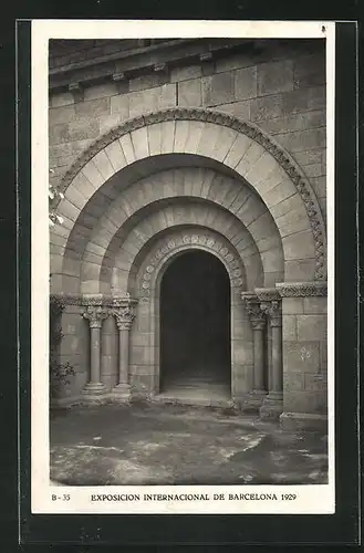 AK Barcelona, Exposicion Internacional 1929, Pueblo Espanol, Entrada al Monasterio