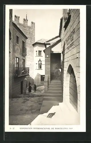 AK Barcelona, Exposicion Internacional 1929, Pueblo Espanol, Davallada