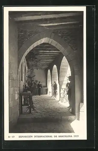 AK Barcelona, Exposición Internacional 1929, Soportales de la Plaza Mayor