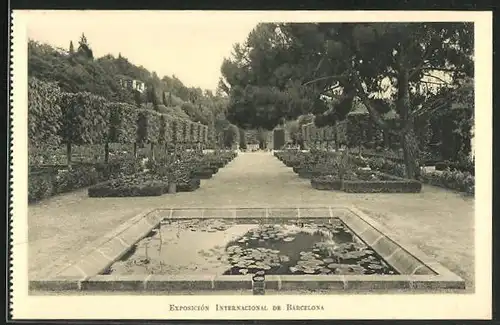 AK Barcelona, Exposicion Internacional, Un rincon del Parque