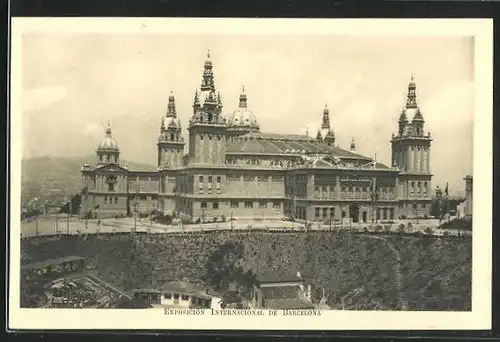 AK Barcelona, Exposicion Internacional, Palacio Nacional (fachadas Norte y Sud)