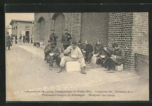 AK Köln-Wahn, Franzosen im deutschen Gefangenenlager beim Essen 1914