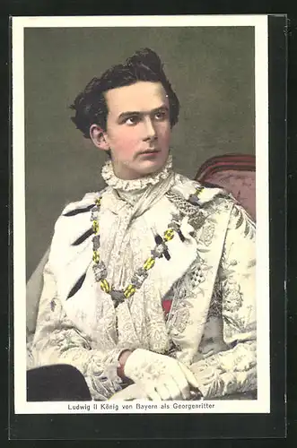 AK Ludwig II. König von Bayern als Georgsritter