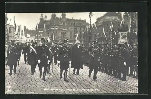 AK Kaiser Wilhelm II. und Präsident Forrer in Zürich