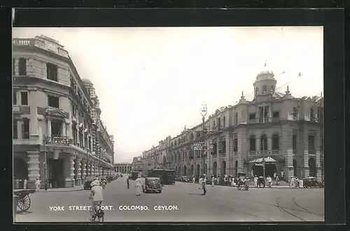 AK Colombo, York Street, Fort, Ecke Prince und Main
