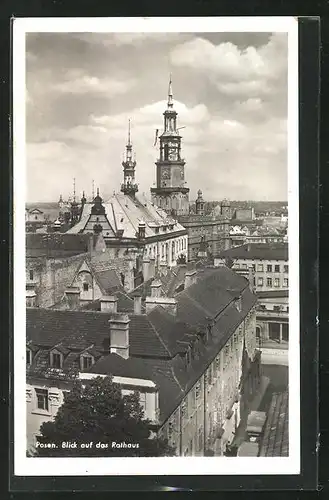 AK Posen / Poznan, Blick auf das Rathaus