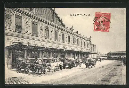 AK Marseille, La Gare, Bahnhof