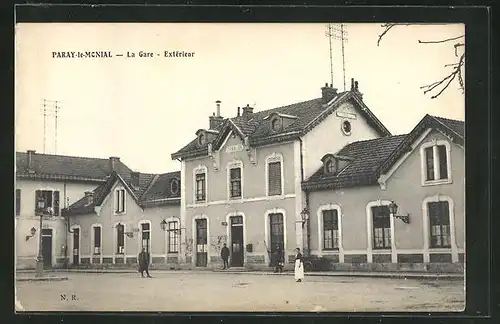 AK Paray-le-Mcnial, La Gare, Bahnhof