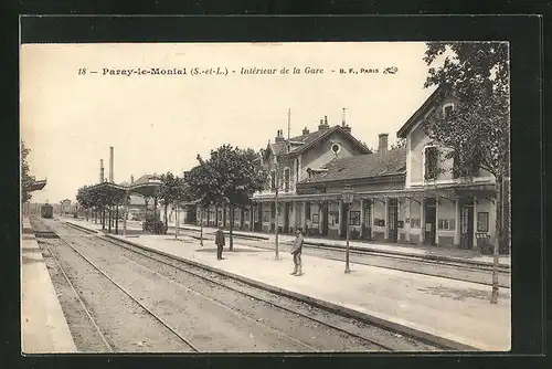 AK Paray-le-Montal, Interieur de la Gare, Bahnhof