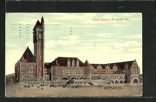 AK St. Louis, MO, Union Station, Bahnhof
