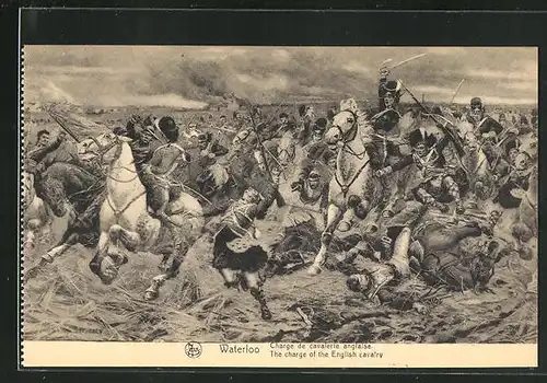 AK Waterloo, Charge de cavalerie anglaise, Angriff der englischen Kavallerie