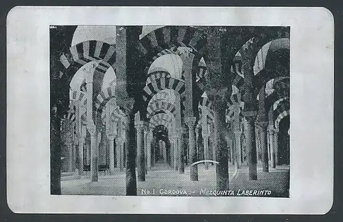 Blech-AK Cordoba, Mezquita Laberinto, Innenansicht der Mezquita