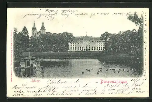 Relief-AK Donaueschingen, Schloss