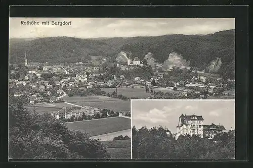 AK Burgdorf, Hotel Rothöhe, Totalansicht