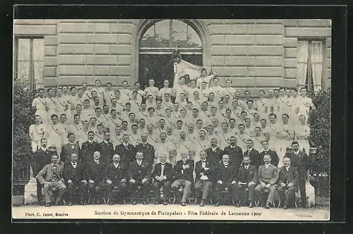 AK Lausanne, Section de Gymnastique de Plainpalais-Fete Fèdèrale 1909