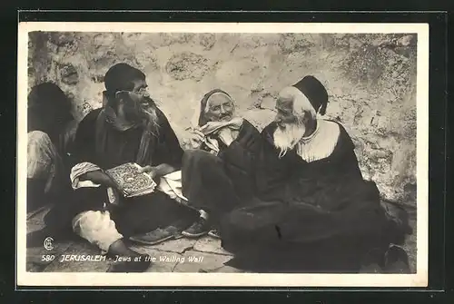 AK Jerusalem, Juden an der Klagemauer, Jews at the Wailing Wall