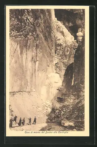 AK Massa, Blick in den Marmorsteinbruch, Cave di marmo del Duomo alla Candoglia