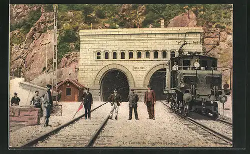 AK Jselle, Le Tunnel du Simplon, schweizer Eisenbahn
