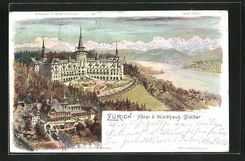 Künstler-AK C. Steinmann: Zürich, Hotel & Waldhaus Dolder