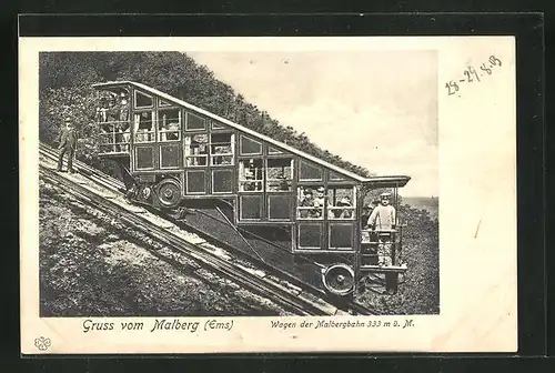 AK Wagen der Malbergbahn