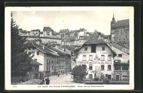 AK Fribourg, Rue de la Neuveville et Fabrique de Draps & Milaines