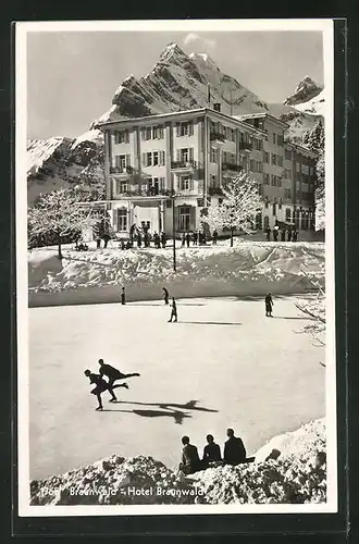 AK Braunwald, Hotel Braunwald, Schlittschuhläufer