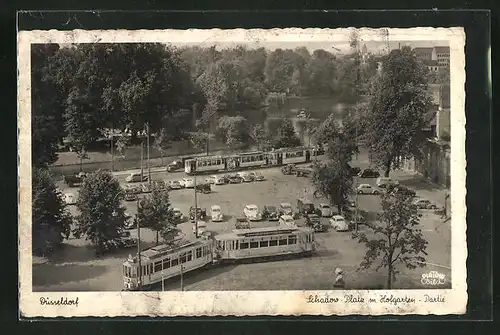 AK Düsseldorf, Schadow-Platz m. Hofgarten-Partie