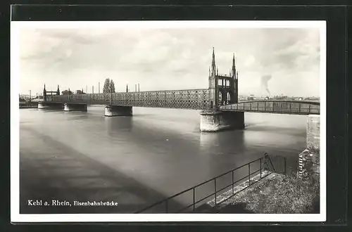 AK Kehl a. Rhein, Eisenbahnbrücke