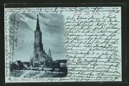 Mondschein-AK Ulm a. D., Das Münster