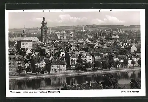 AK Würzburg, Blick von der Festung Marienberg